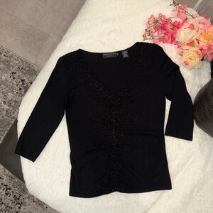 3 x 20$ Dana Buchman Black Sparkle Women's Blouse Size PM
